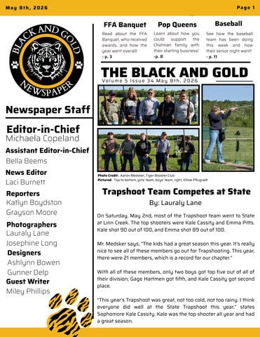 The Black and Gold Volume 5 Issue 34 May 8th, 2026