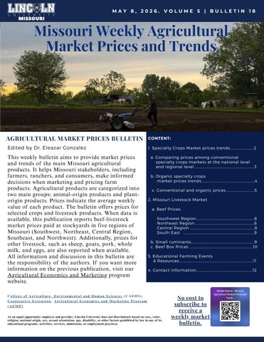 2026-18 Missouri Agricultural Markets Prices and Trends Bulletin 18