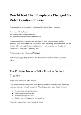 One AI Tool That Completely Changed My Video Creation Process