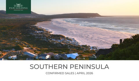 Southern Peninsula Sales Report - April 2026