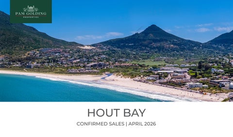 Hout Bay & Llandudno Sales Report - April 2026