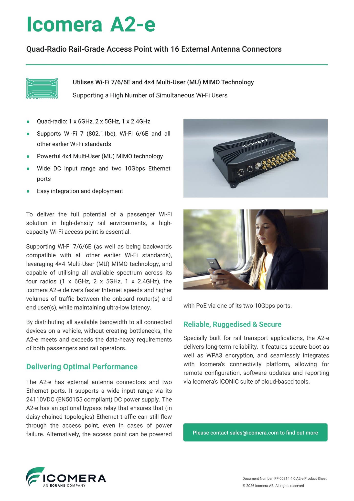 Icomera Bus Router Icomera A2-e Access Point Product Sheet by Icomera - Issuu