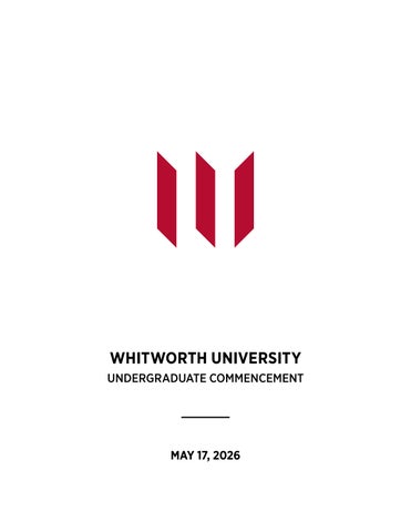 Undergraduate Commencement Program 2026