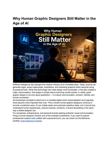 Why Human Graphic Designers Still Matter in the Age of AI