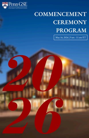 PENN GSE 2026 Commencement Program