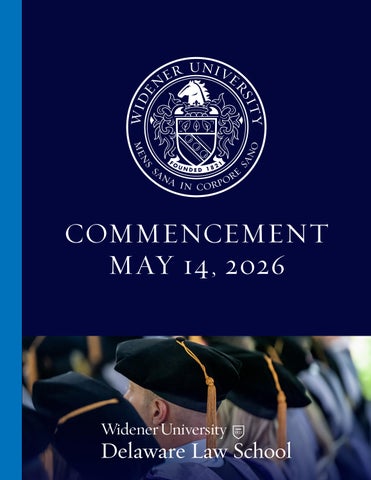 Widener University Delaware Law School Commencement Program May 2026