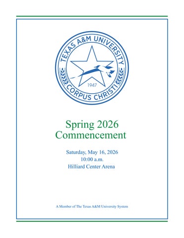 Spring 2026 Commencement Program  10 a.m. Ceremony