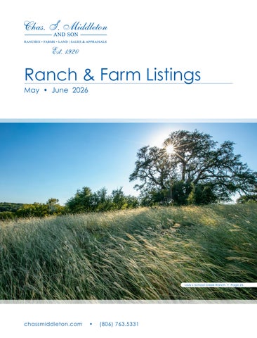 Chas. S. Middleton and Son Ranch & Farm Listings | 2026 May-June