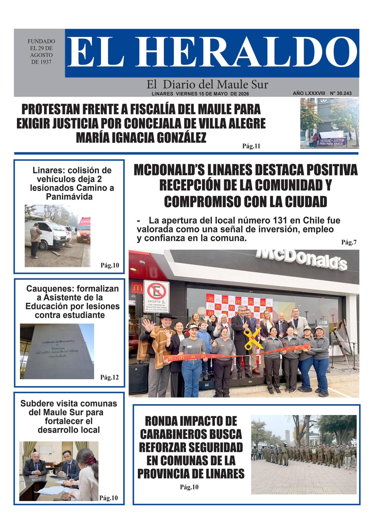 Viernes 15 de mayo 2026