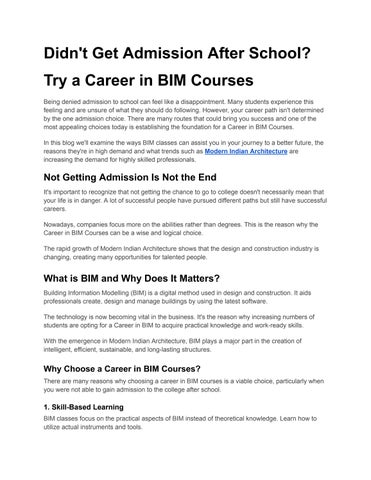 Didn’t Get Admission After School_ Try a Career in BIM Courses