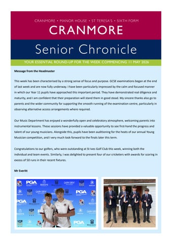 Cranmore Senior Chronicle 15 MAY 26