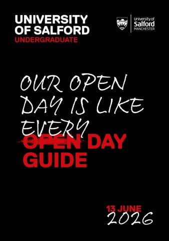 The University of Salford: Undergraduate Open Day Guide 2026 