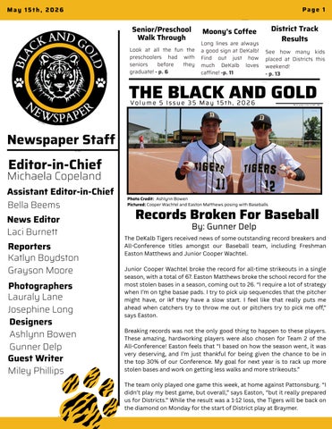The Black and Gold Volume 5 Issue 35 May 15th, 2026