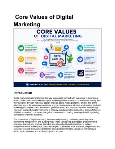 Core Values of Digital Marketing