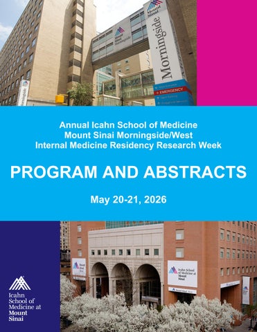 Annual Mount Sinai Morningside/West Internal Medicine Research Week 2025-2026 Abstract Book