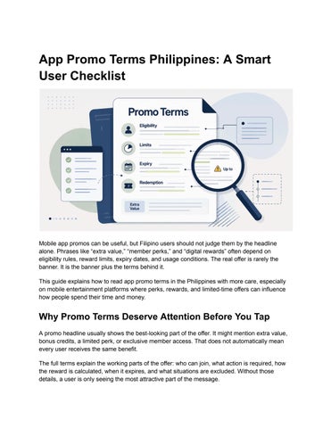 App Promo Terms Philippines A Smart User Checklist