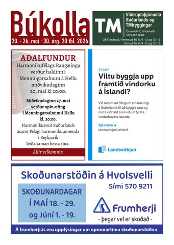 Búkolla 20.-26. maí 2026