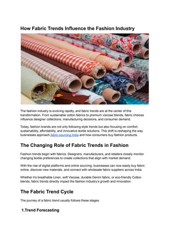 How Fabric Trends Influence the Fashion Industry (1) by fabricbazzaar ...