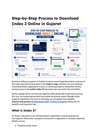 Step-by-Step Process to Download Index 2 Online in Gujarat by Savitar ...