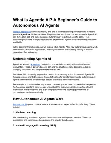 Understanding Agentic AI and Autonomous Agents