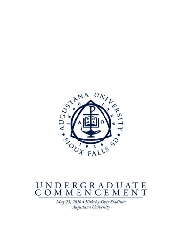 2026 Undergraduate Commencement Program