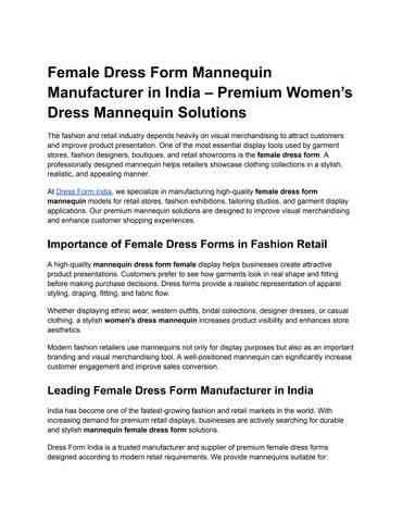 Female Dress Form Mannequin 