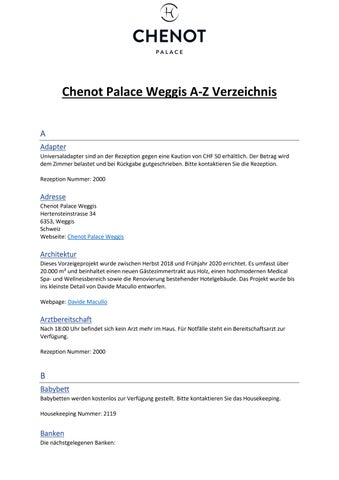A-Z Directory Chenot Palace Weggis German