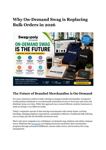 Why On-Demand Swag is Replacing Bulk Orders in 2026