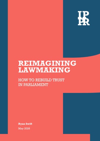 Reimagining lawmaking: How to rebuild trust in parliament