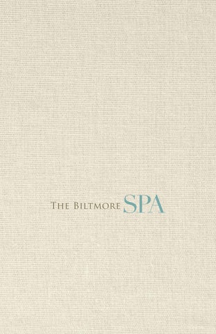 Biltmore Spa Menu