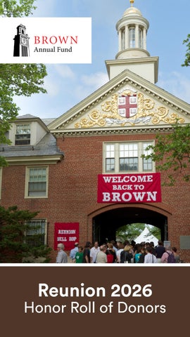 2026 Brown Annual Fund Reunion Honor Roll