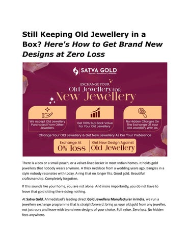 Still Keeping Old Jewellery in a Box? Here's How to Get Brand New Designs at Zero Loss