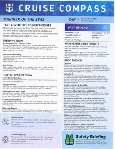 Mariner of the Seas 5-night Western Caribbean Cruise Compass - May 11, 2026
