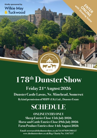 Dunster Show Schedule 2026