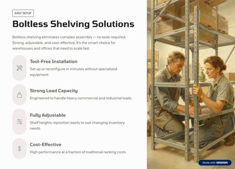 Hubs Engineering 家具目录 · 商用 层架 Solutions for Organized 零售 and 仓库 收纳 第 6 页
