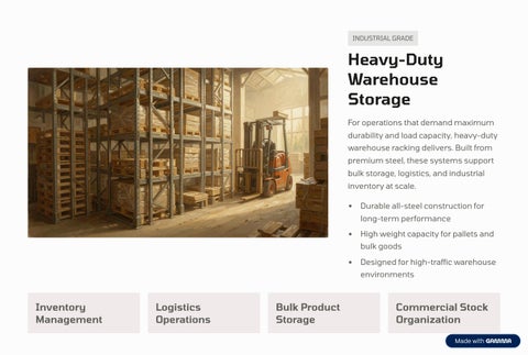 Hubs Engineering 家具目录 · 商用 层架 Solutions for Organized 零售 and 仓库 收纳 第 7 页