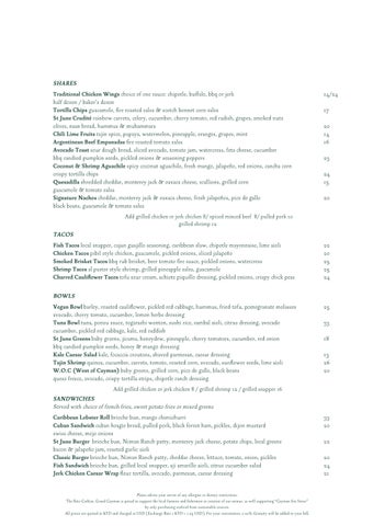 SAINT JUNE MENUS 2026
