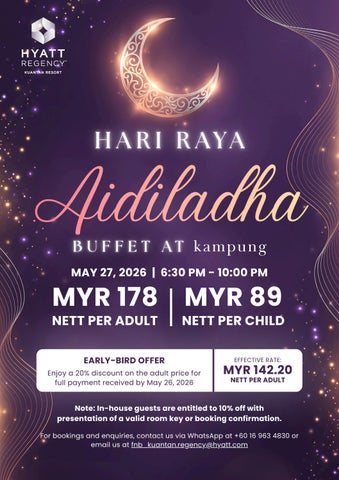 MENU: Raya Aidiladha Buffet 2026