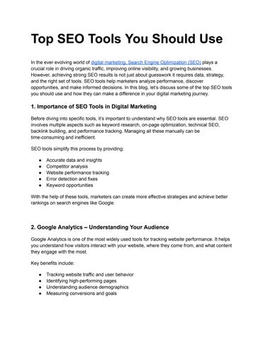 Top SEO Tools You Should Use