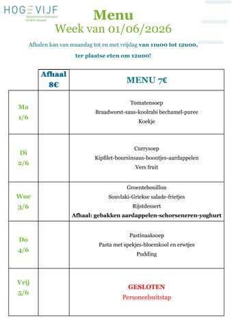 Maandmenu juni 2026
