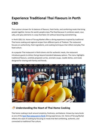 Experience Traditional Thai Flavours in Perth CBD