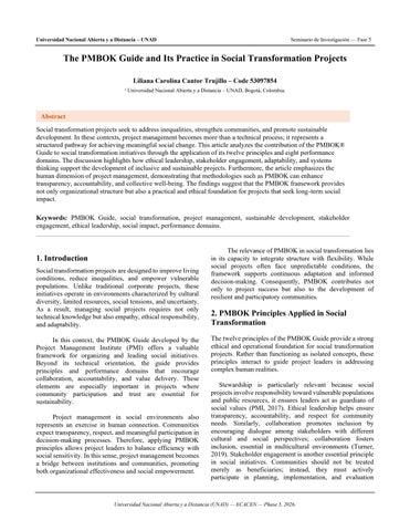 The PMBOK Guide and Its Practice in Social Transformation Projects ...