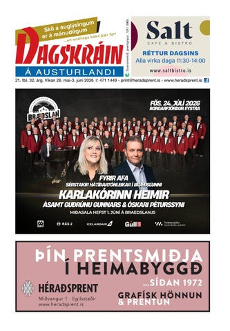 Dagskráin á Austurlandi 21. tbl. 2026