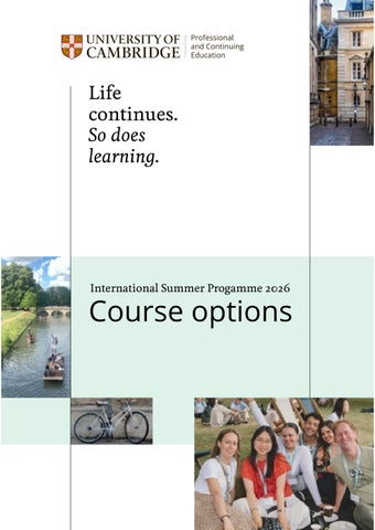 International Summer Programme Course Options - updated May 2026