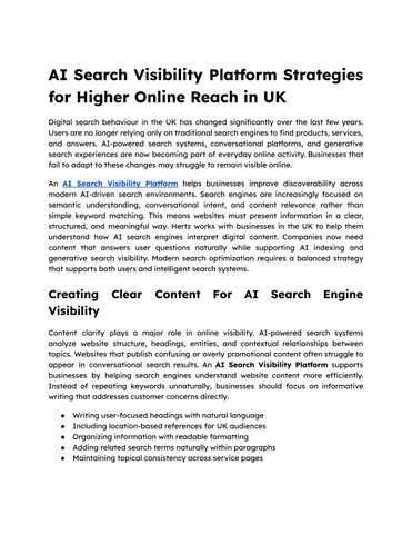 AI Search Visibility Platform Strategies for Higher Online Reach in UK