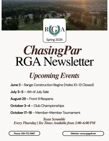 Chasing Par - RGA Spring 2026 Newsletter