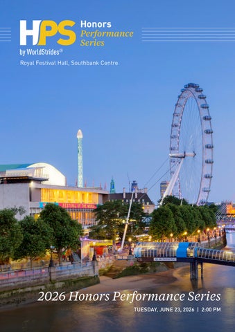 2026 Honors Performance Series London Playbill