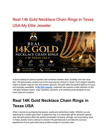Real 14k Gold Necklace Chain Rings in Texas USA-My Elite Jeweler