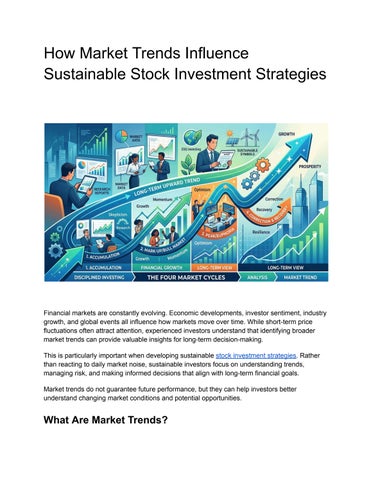 How Market Trends Influence Sustainable Stock Investment Strategies
