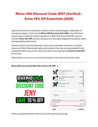 Rhino USA Discount Code JENY (Verified) - Extra 10% Off Essentials (2026)